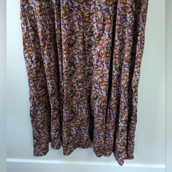 Natural Life Sage Floral Tiered Maxi Dress L/XL - Picture 6 of 11